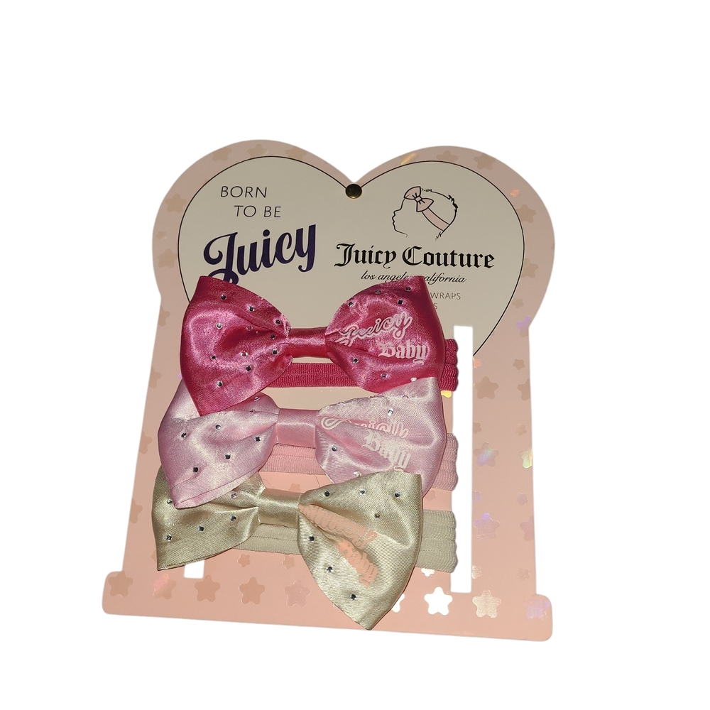 Juicy Couture Pink and Cream Headwrap Set